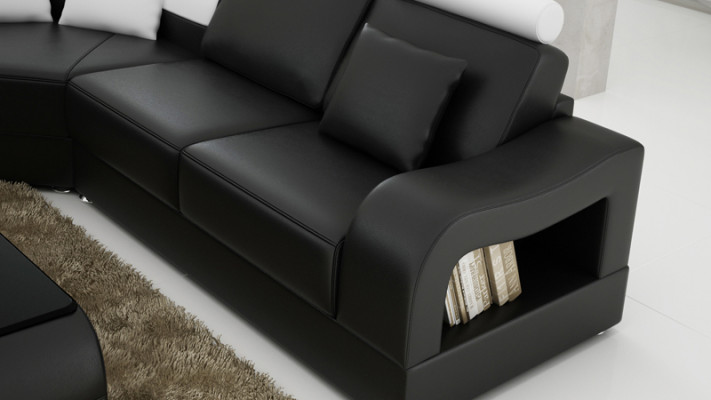 Ledersofa Couch Wohnlandschaft Ecksofa Eck Garnitur Design Modern Sofa L6015B