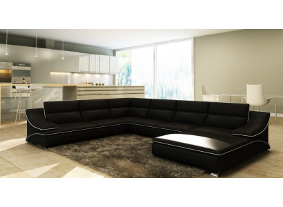 Ecksofa USB Ledersofa Wohnlandschaft Couch Sitz Eck Garnitur U Form EltmannS Neu