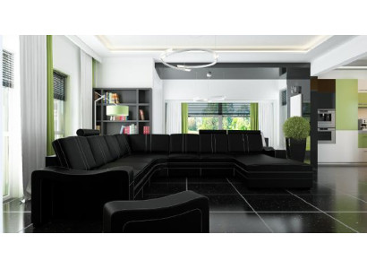 Ledersofa mit USB Wohnlandschaft Ecksofa Neu Garnitur Sofa XXL Ledersofa Couch