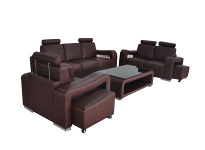 3+2+1 Garnitur Leder Sofa Couch Polster Couchen Sofas Luxus Neu Wohnlandschaft