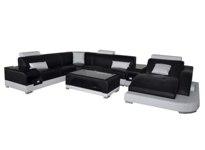 Leder Eck Sofa Eck Wohnlandschaft Garnitur Design Modern Couch Sofas UForm G8009