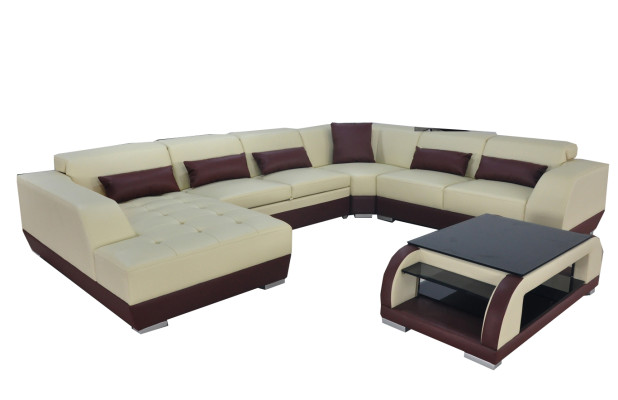Leder Sofa Couch Polster Eck Designer Wohnlandschaft Garnituren Eck Neu Garnitur
