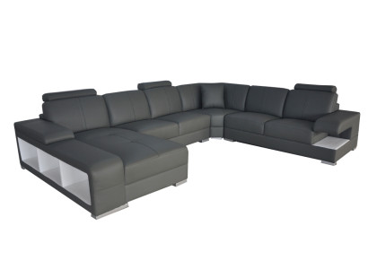 Ledersofa Couch Wohnlandschaft Garnitur Design Modern Ecke Sofa U-Form Neu G8028