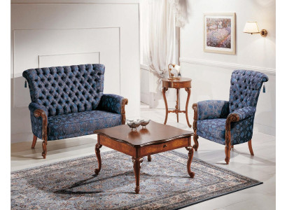 Italienische Sofagarnitur Sofa 2xSessel Couchtisch Beistelltisch 4tlg Luxus Set
