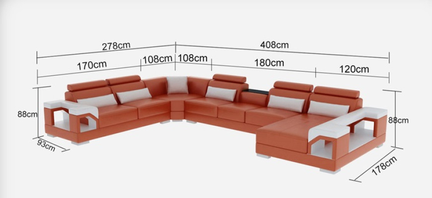 Ledersofa Couch Wohnlandschaft Ecksofa Eck Garnitur Design Modern Sofa G8010 Neu