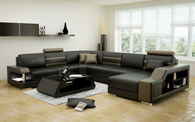 Ledersofa Couch Wohnlandschaft Ecksofa Eck Garnitur Design Modern Neu Sofa L6016