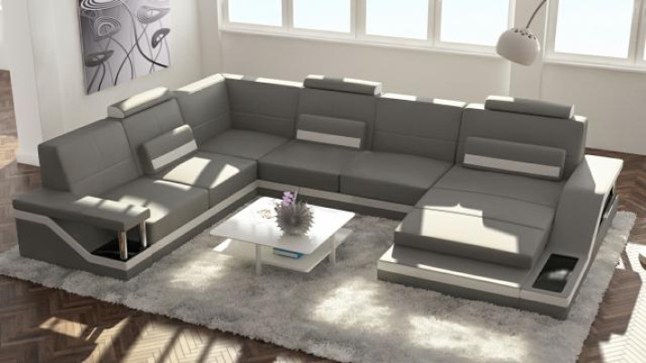 Designer U-Form Couch Ecksofa Polster Garnitur Eckgarnitur Sofa Wohnlandschaft