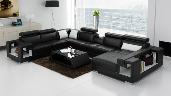 Ledersofa Sofa Couch Wohnlandschaft Ecksofa Eck Garnitur Design Modern U K5001