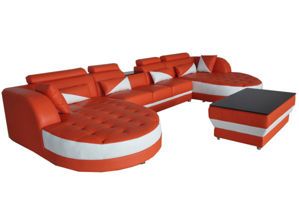 Leder Eck Sofa Eck Wohnlandschaft Garnitur Design Modern Couch Sofas UForm G8018