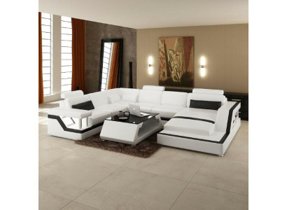 Designer Sofa Ecksofa Wohnlandschaft Big Modernes Ledersofa + USB,Patentiert NEU