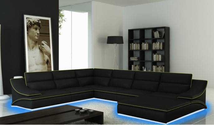 Ledersofa Couch Sofagarnitur Neu 3+2+1 Sitzer Garnitur Design Modern Sofa