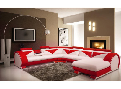 Ledersofa mit USB Ledersofa Big Sofa Ecksofa Leder XXL Wohnlandschaft U Form