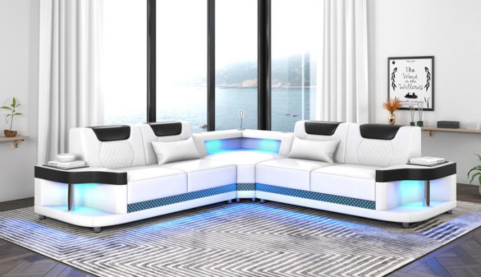 Design Esk Ecksofa L-form Modern Sofas Ledersofa Couch Wohnlandschaft Sofa Neu