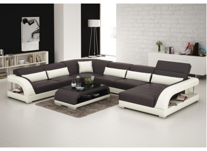 Ledersofa Couch Wohnlandschaft Ecksofa Eck Garnitur Design Modern Sofa