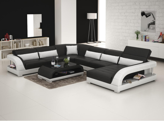 Ledersofa Couch Wohnlandschaft Ecksofa Eck Garnitur Design Modern Sofa