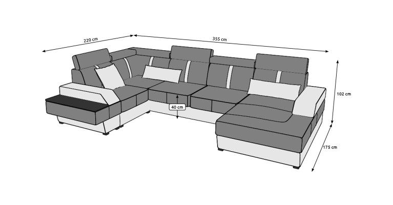 Designer Wohnlandschaft Eckcouch + USB Sofa Polster Garnitur Ledersofa Sofas Neu