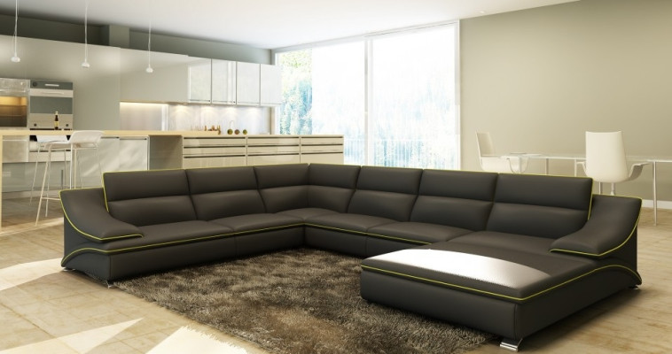 Exklusives U-Form Leder-Ecksofa Luxus und Eleganz für Ihr Zuhause