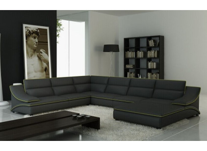 Ledersofa Couch Wohnlandschaft Ecksofa Eck Garnitur Design Modern Sofa