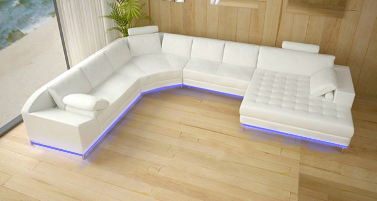 Ledersofa Couch Wohnlandschaft Ecksofa Eck Garnitur Design Modern Sofa Neu