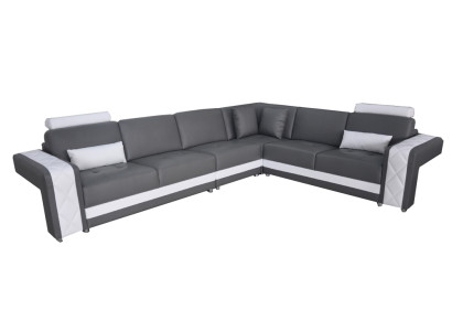 Ledersofa mit USB Wohnlandschaft Eck Garnitur Design Modern Sofa L-Form L6010B