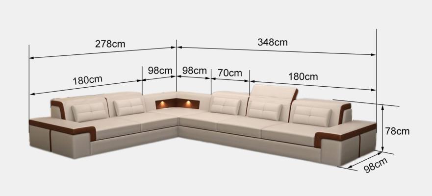 Sofa Eckcouch Polster Wohnzimmer design Ecksofa LForm Wohnlandschaft USB + LED