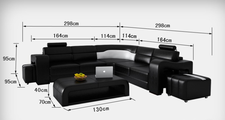 Ledersofa Couch Wohnlandschaft Ecksofa Eck Garnitur Design Modern Sofa F3008B