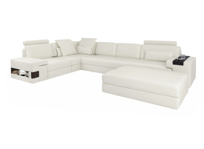 Designer Sofa Polster Couch Ecksofa mit Hocker Garnitur Wohnlandschaft L-Form