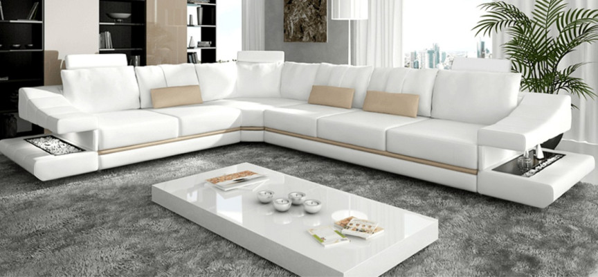 Wohnzimmer moderne Design Sofas Couchs Eleganc L-Form Ecksofa Stoff Couch Neu
