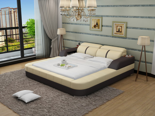Wasserbett Hotel Doppel Bett Betten Komplett Lederbett Polsterbett Wasser LB8823