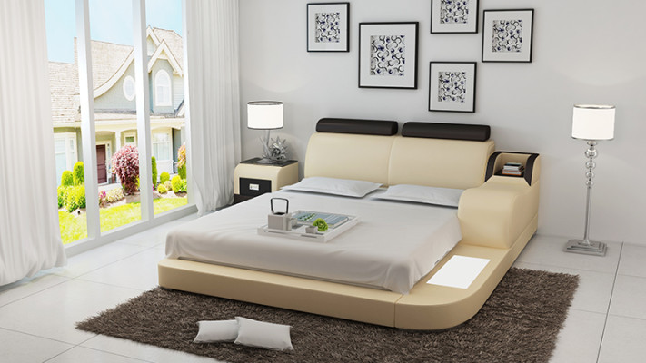 Wohnlandschaft Ecksofa Sofa Couch U Form Polster Couchen Leder Design Beleuchtet
