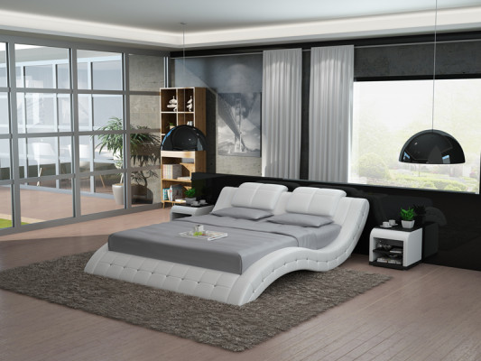 Wasserbett Hotel Doppelbett Betten USB Komplett Lederbett Polsterbett Wasser Neu