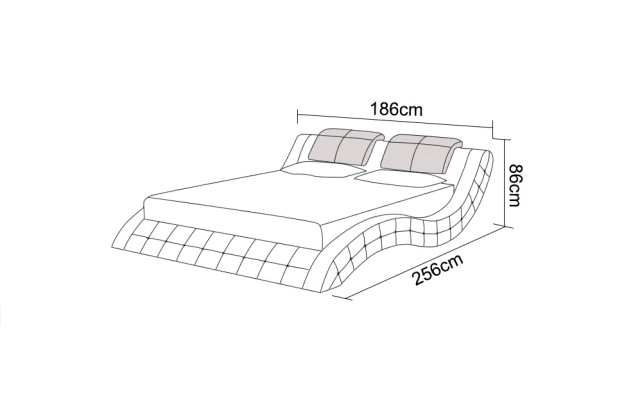 Wasserbett Hotel Doppelbett Betten USB Komplett Lederbett Polsterbett Wasser Neu