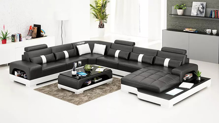 Eckgarnitur Sofa Polster Eckgruppe Wohnlandschaft Ledersofa Couchen sofas U-Form
