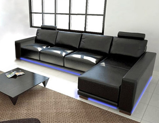 Ledersofa Couch Wohnlandschaft Ecksofa Eck Garnitur Design Modern Sofa A1121C
