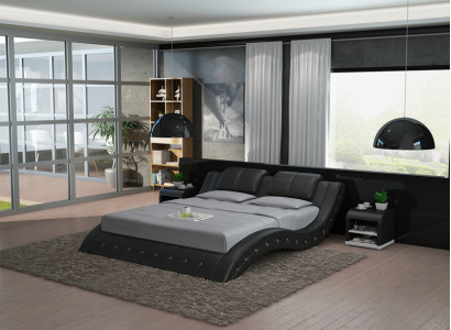 Wasserbett Hotel Doppel Bett Betten Komplett Lederbett Polsterbett Wasser LB8824