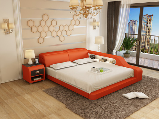 Wasserbett Hotel Doppel Bett Betten Komplett Lederbett Polsterbett Wasser LB8818