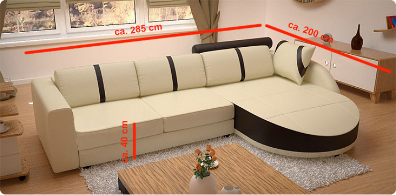 LEDERSOFA ECKSOFA MIT BETTFUNKTION DESIGNERSOFA SCHLAFSOFA LEDERECKCOUCH mit USB