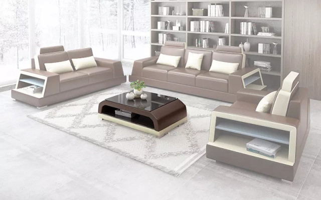 Sofagarnitur 321 Sitzer Couchtisch Ledersofa Modernes Sofa Couch Wohnlandschaft