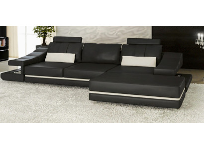 Modern Luxus edel Sofa Leder 3 Sitzer Hocker Wohnzimmer Büro NEU Kunst