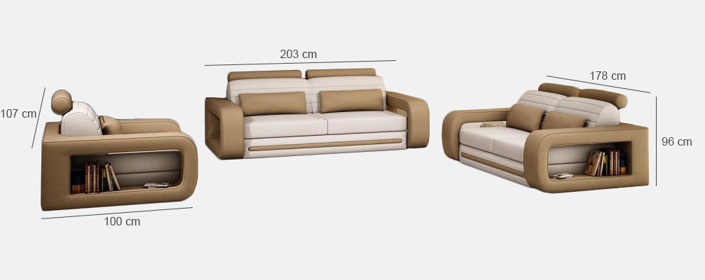 Sofagarnitur Sofa Couch Polster Leder Couchen Sofas 3+2+1 Davos Set Garnitur Neu
