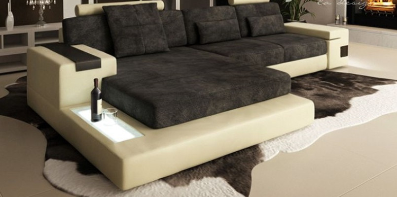 Schlaf Ecksofa Wohnlandschaft Ecksofa Polster Eck Sitz Couch Modern L Form Big