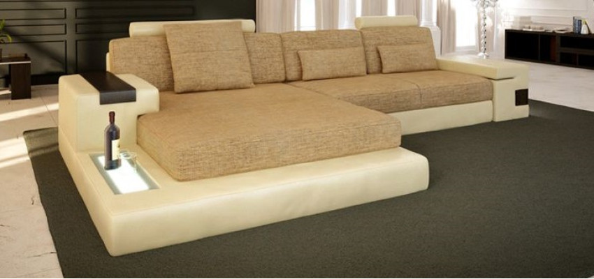 L-Form Sofa Couch Design Couch Textil Modern Polster Wohnlandschaft Ecksofa Neu