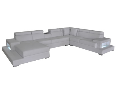Design Leder Polster Sitz Zimmer Eck Wohn Sofa Couch XXL Designer
