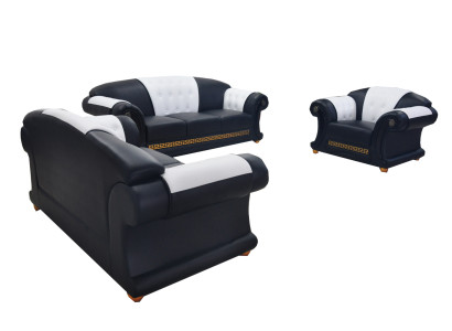 3+2+1 Garnitur Leder Sofa Couch Polster Couchen Sofas Wohnlandschaft Luxus Neu