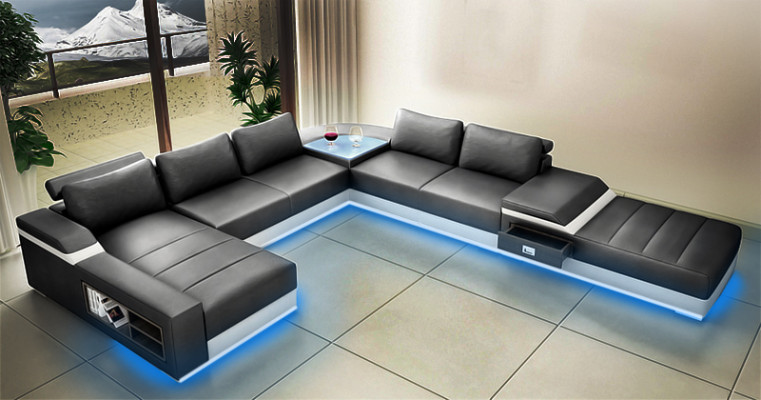 Designer-Komfort U-Form Ecksofa mit Hervorragender Polsterung