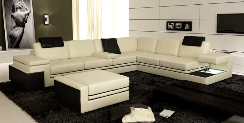 Wohnlandschaft XXL Ecksofa mit USB Polster Sitz Garnitur Sofas Couchen Textil