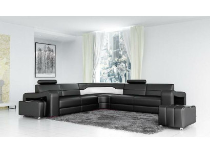 Ledersofa mit USB Ecksofa Eckcouch Designer Wohnlandschaft L Form Sofa PISA