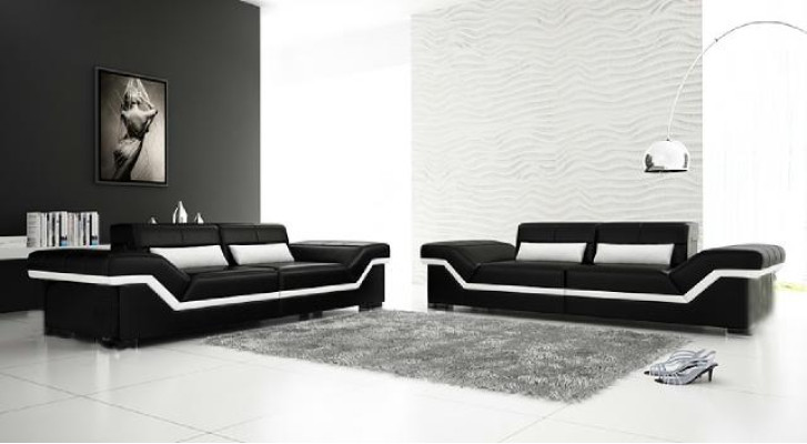 Ledersofa USB Maßanfertigung Sofa 3+3 Sitzer Design Sofa Polster Leder Garnitur