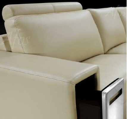 Ledersofa Ecksofa Sofa mit USB,Design Sitz Polster Garnitur Wohnlandschaft 2348