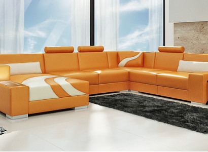 Wohnlandschaft Couch Polster Eck Garnitur Designer Ledersofa Big Sofa Neu V015A